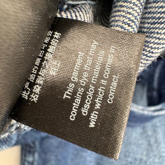 Free People Overalls Womens Large Ziggy We the Free Blue Denim Relaxed Bib - Picture 8 of 11